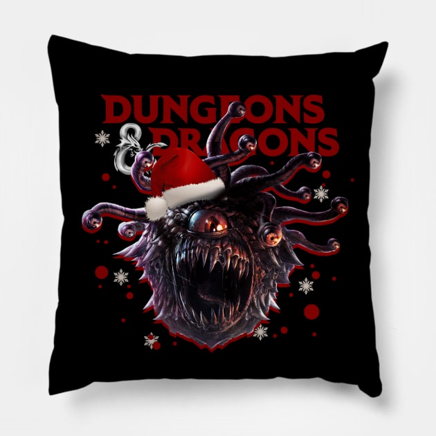 dungeons and dragons monster christmas Pillow by NelsonPR