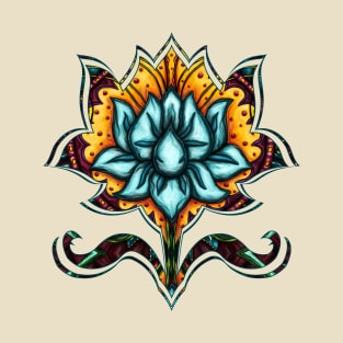 Blue yoga lotus flower, spirituality lotus T-Shirt