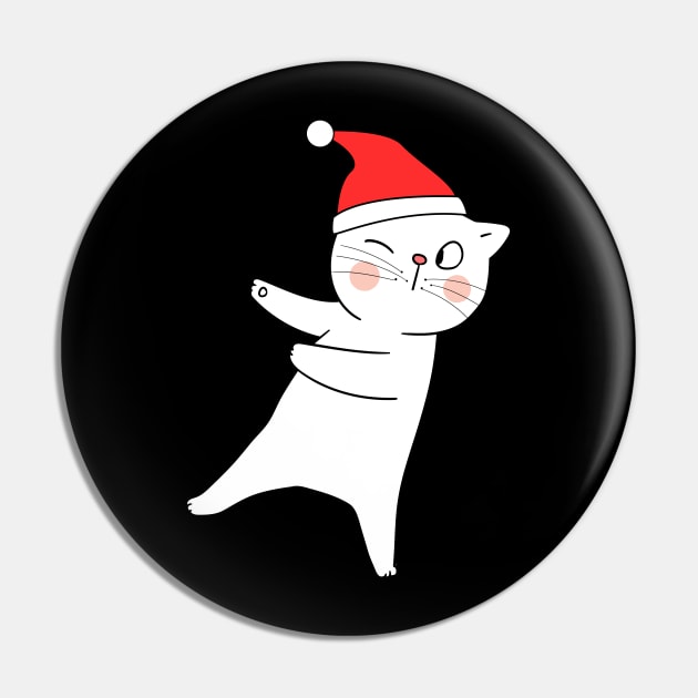 Dabbing Christmas cat Pin by Johnny_Sk3tch