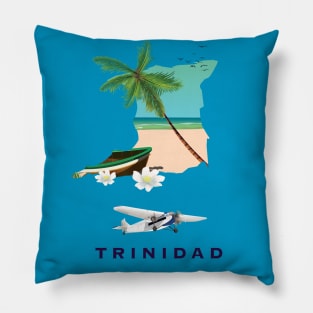 Trinidad map travel poster Pillow