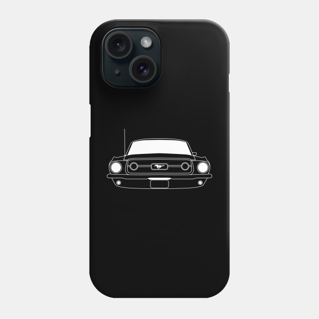 Ford Mustang 67 White Outline Phone Case by kindacoolbutnotreally