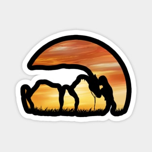 Horse Love Sundown Shadow Girl with Horse Magnet