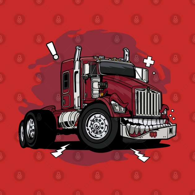 Monster red truck by beanbeardy