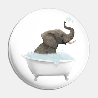 Cute Elephant in Bathtub Pin