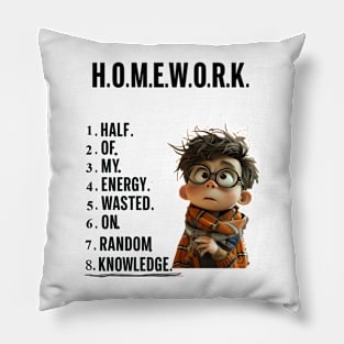 The True Meaning of Homework-Student's Lament Pillow