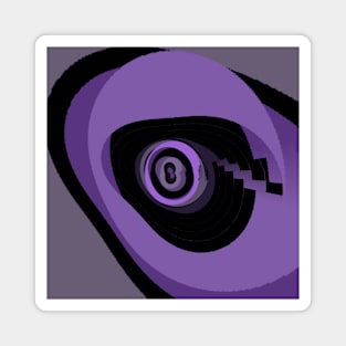 Mod Art Retro Purple Magnet