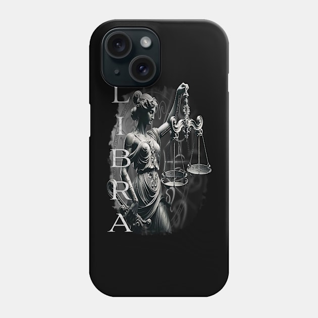 Elegant Libra Zodiac Scales & Justice Art Phone Case by Deadpan Couture