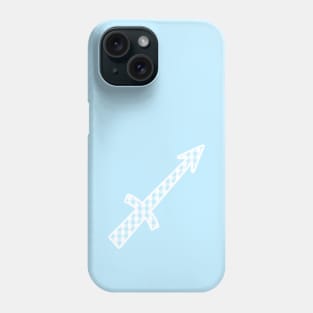 Sagittarius Zodiac Horoscope Symbol in Pastel Blue and White Gingham Pattern Phone Case