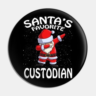 Santas Favorite Custodian Christmas Pin