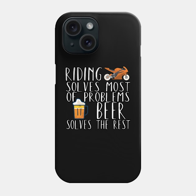 Motorcycle beer problems riding Phone Case by maxcode