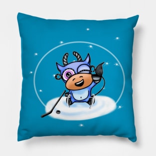 Christmas colored funny bulls Pillow