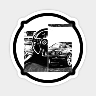 NISSAN SKYLINE GT-R R34 Black 'N White 5 (Black Version) Magnet