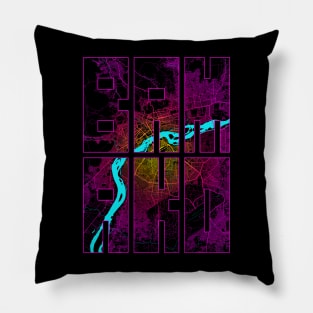 Bamako, Mali City Map Typography - Neon Pillow