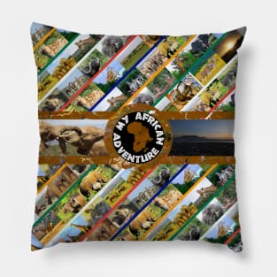 My African Adventure Wildlife Collage Pillow