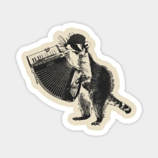 Raccoon wielding accordion Magnet
