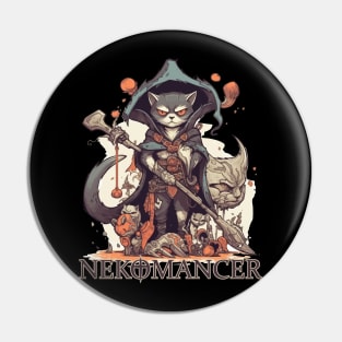 The Nekomancer - Necromancer Cat Pin