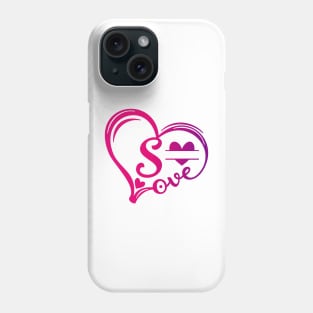 letter s monogram in the shape of love Phone Case