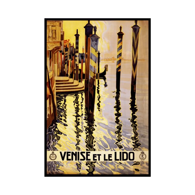 Venice and the Lido, Italy - Vintage French Travel Poster Design by Naves