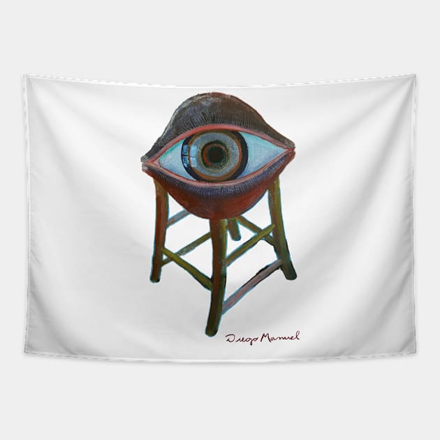 Eye on the bench 2 Tapestry by diegomanuel