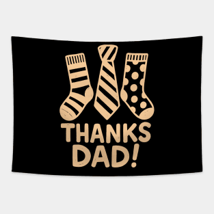 Thanks dad with socks and tie gift icons Tapestry