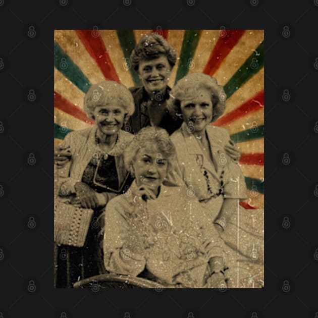 The Golden Girls - Photo Vintage Retro Look Fan Design by Janji Joni