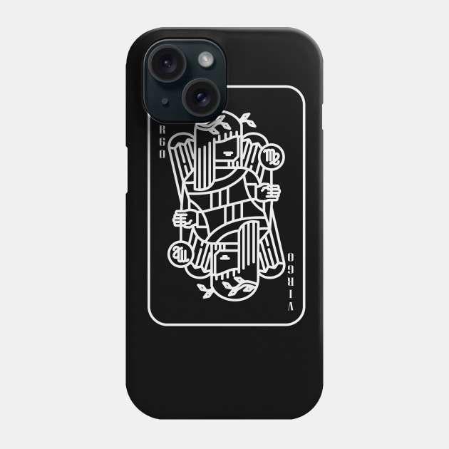 Virgo Zodiac horoscope line art playing card style Phone Case by Shankara