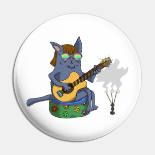 Hippie cat Pin