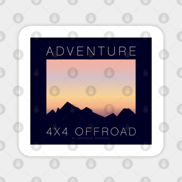 4x4 Offroad Adventure - Pastel Skies Magnet by OFFROAD-DESIGNS