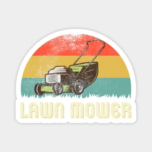 vintage retro lawn mower Magnet