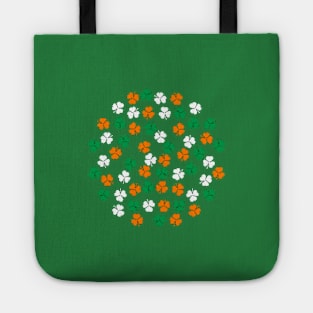 Small Cluster of Shamrock Green White Orange Tote