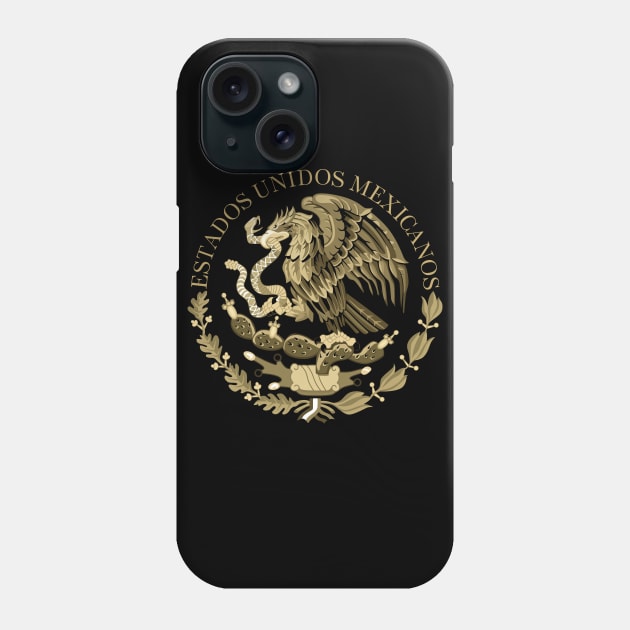 Mexico flag seal in sepia Phone Case by Sterling