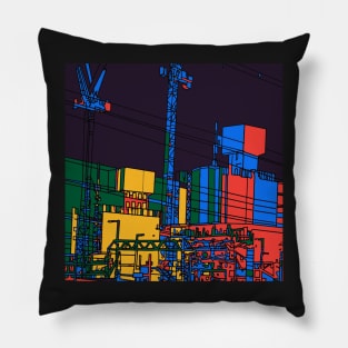 Robot head Towerblocks Pillow