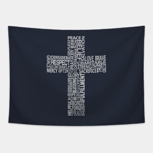 Cross with words Tapestry