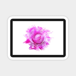 Pink rose paint splatter effect Magnet