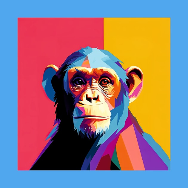 Chimpanzee Pop Art by Geminiartstudio