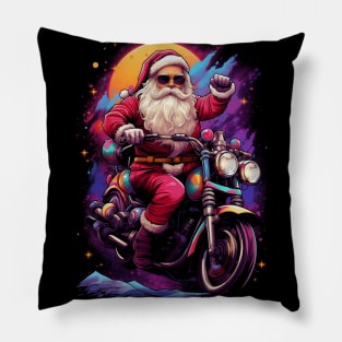 Santa through Space on Bike Pillow