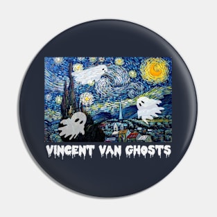 Vincent Van Ghosts Starry Night Van Gogh Halloween Pun Pin