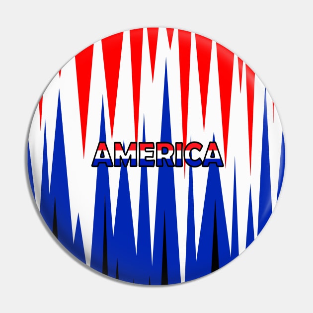 AMERICA Fourth Of July Abstract Pin by SartorisArt1