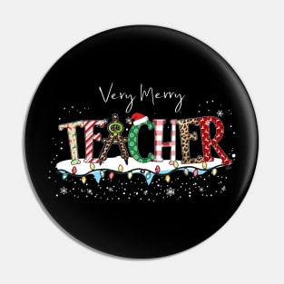 Very Merry Teacher Pin