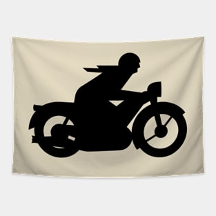 AWO Motorcycle Rider Silhouette (black) Tapestry