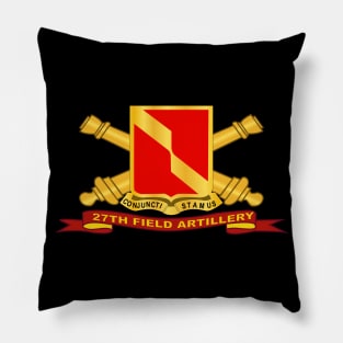 27th Field Artillery w Br - Ribbon Pillow