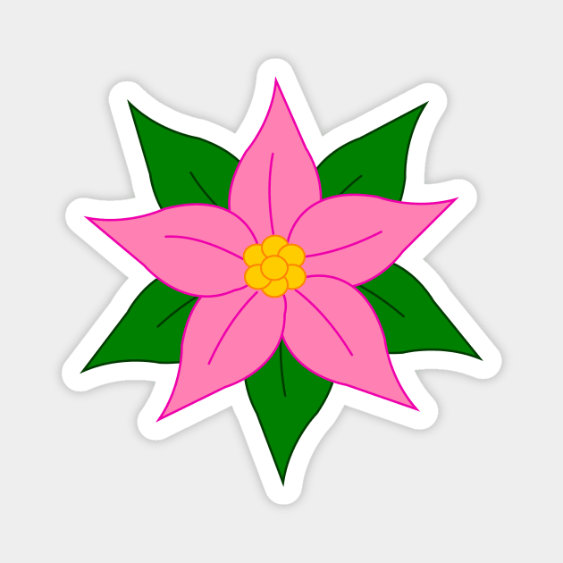 Pink Poinsettia Magnet by traditionation