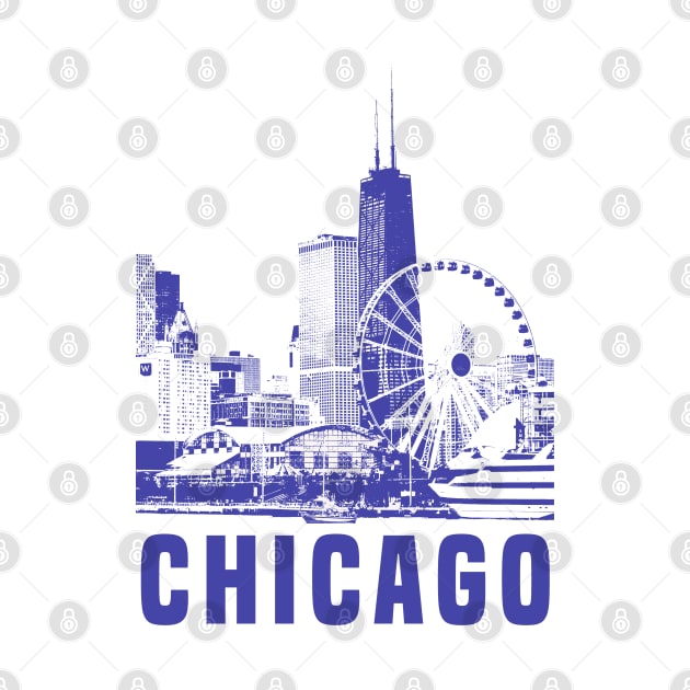 Chicago City by Den Vector