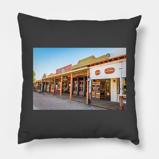 Allen Street in Tombstone, Arizona Pillow by Gestalt Imagery