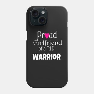 Proud Girlfriend - White Text - Pink Heart Phone Case