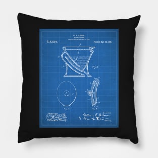 Toilet Patent - Bathroom Art - Blueprint Pillow