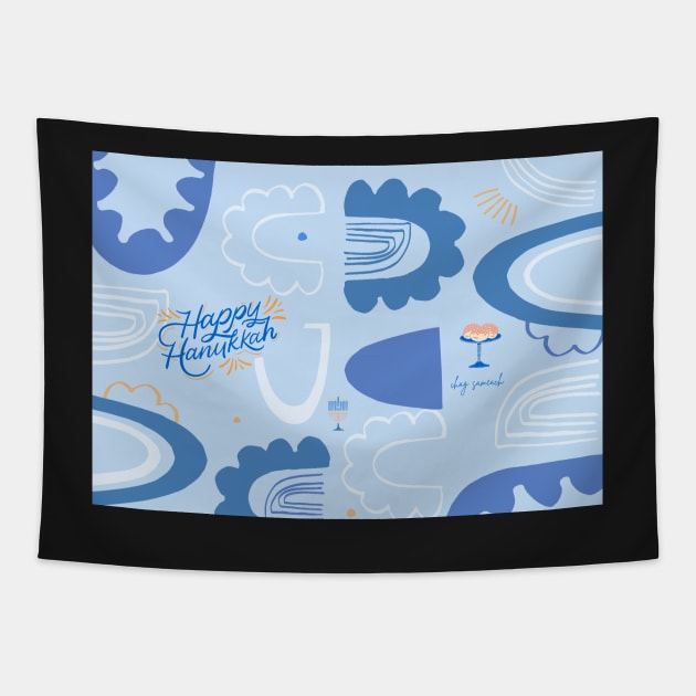 Hanukkah Card Tapestry by stickersbyjori