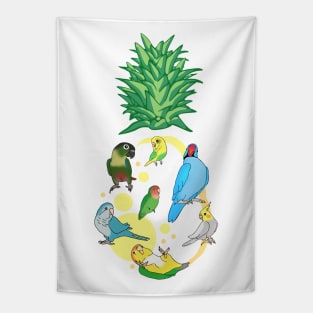 Pineapple Parrots Pattern Tapestry