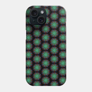 Neon Style Mandala Pattern on Black Phone Case