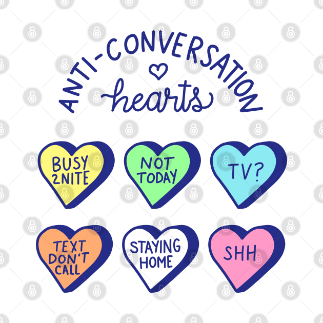 Anti-Conversation Hearts (pastel) by designminds1